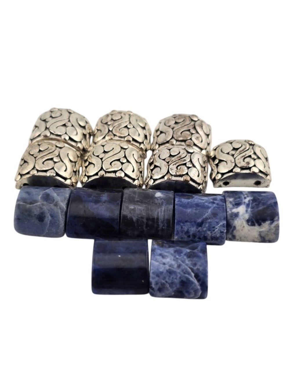 Brighton Metal & Blue Sodalite Stone Bead Set Craft Project Piece - Picture 2 of 5